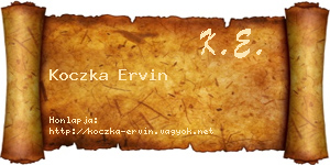 Koczka Ervin névjegykártya