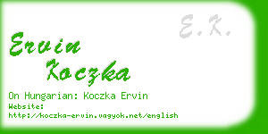 ervin koczka business card